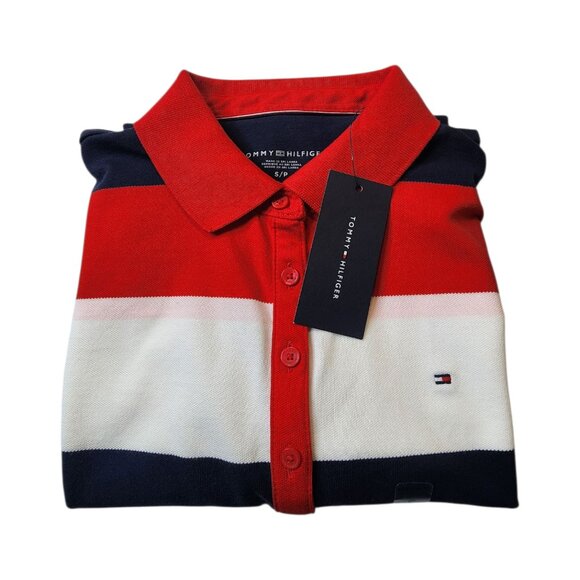 Tommy Hilfiger Women's Polo Shirt Colorblock Small Classic Fit Cotton NWT - Picture 8 of 8